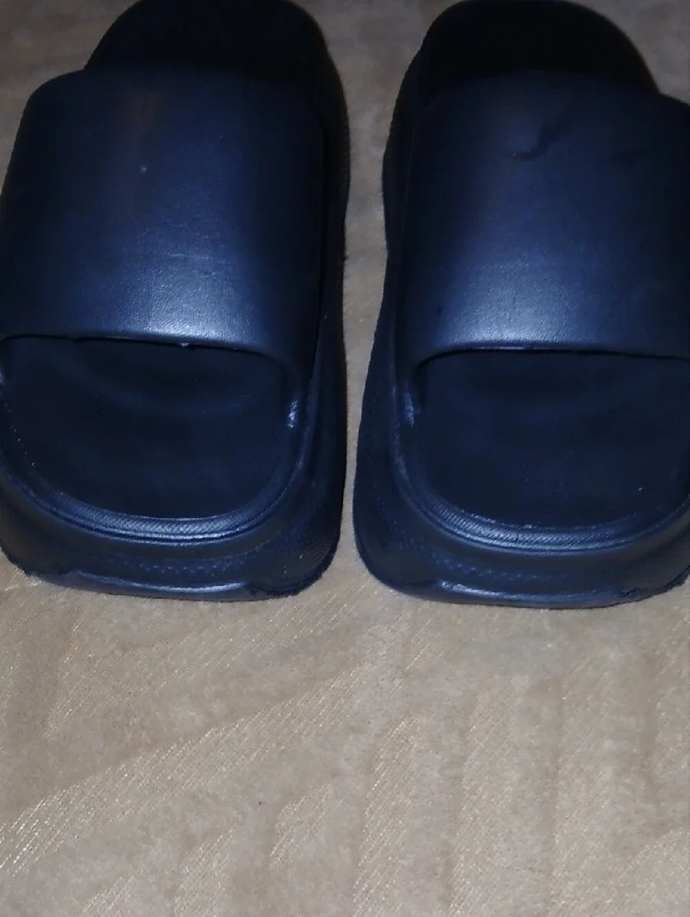 Womens Black Platform Slide Sandals Lightweight Unbranded Sz: 39, 8